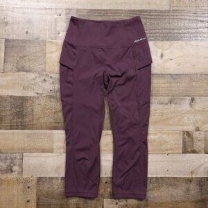 Eddie Bauer Women's Leggings Size‎ Small Burgundy 7/8 Length High-Rise Active